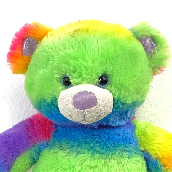 Build a Bear Workshop, Rainbow Teddy Bear Plush. - Picture 2 of 10